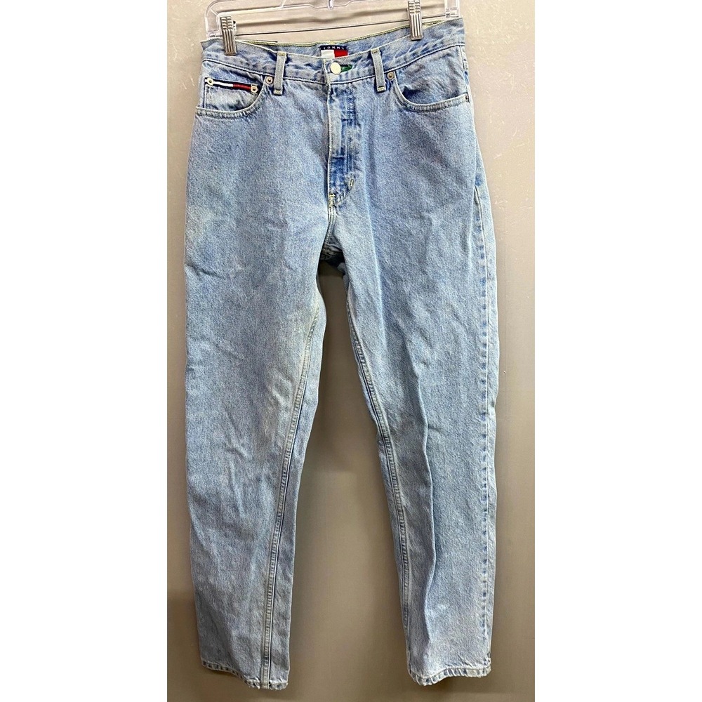 Y2K Tommy Hilfiger Classic Jeans Women 9/32 Light Blue Denim Cotton Straight Leg